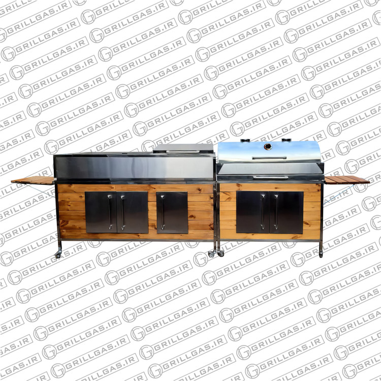 باربیکیو گازی زغالی 250 سانتی متر استیل مدل G250-steel